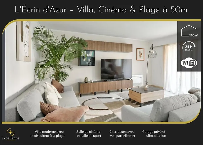 L\'Ecrin D\'Azur - Villa, Cinema & Plage A 50M